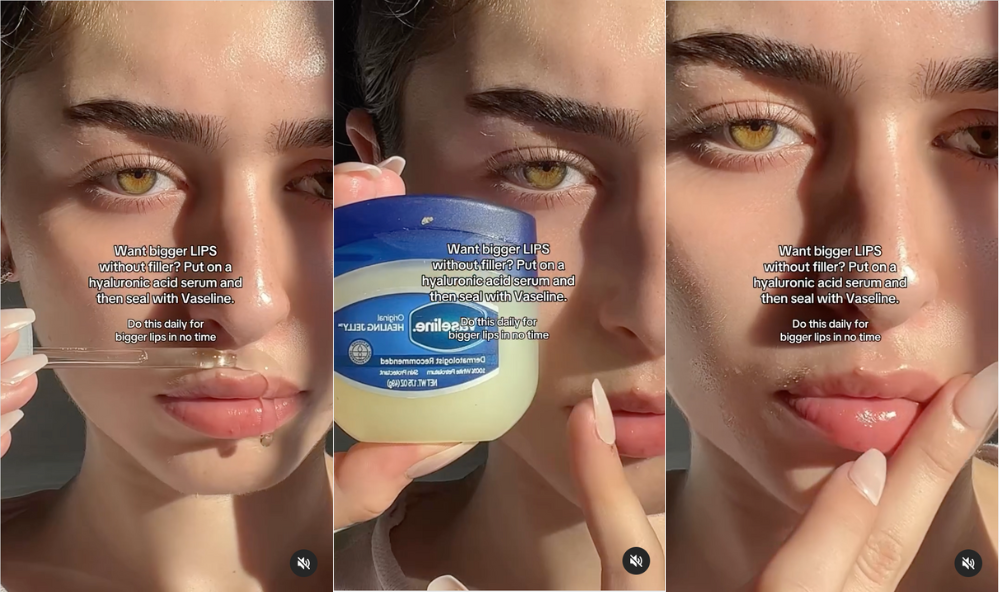 不用潤唇膏、膏膜，可用凡士林代替。