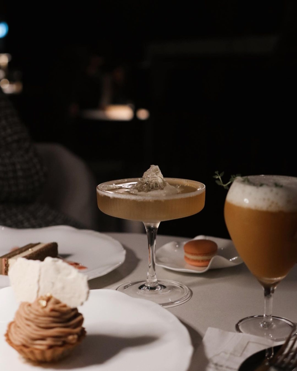 bibber dessert bar的套餐選項裡面有專門配好的酒和甜點