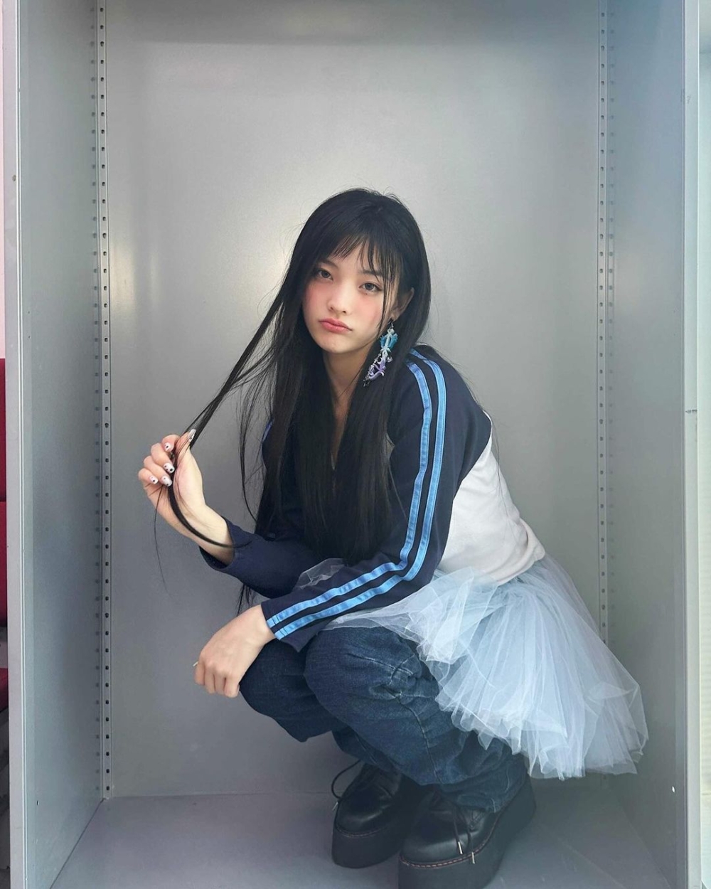 澎澎紗裙也能創造混搭感