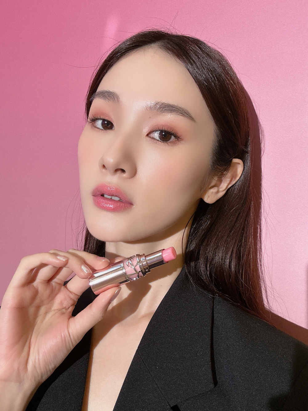 YSL情挑誘光潤唇膏/粉透冰晶