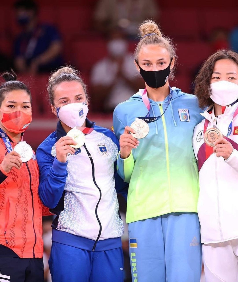 Daria Bilodid在2021東京奧運上獲得銅牌