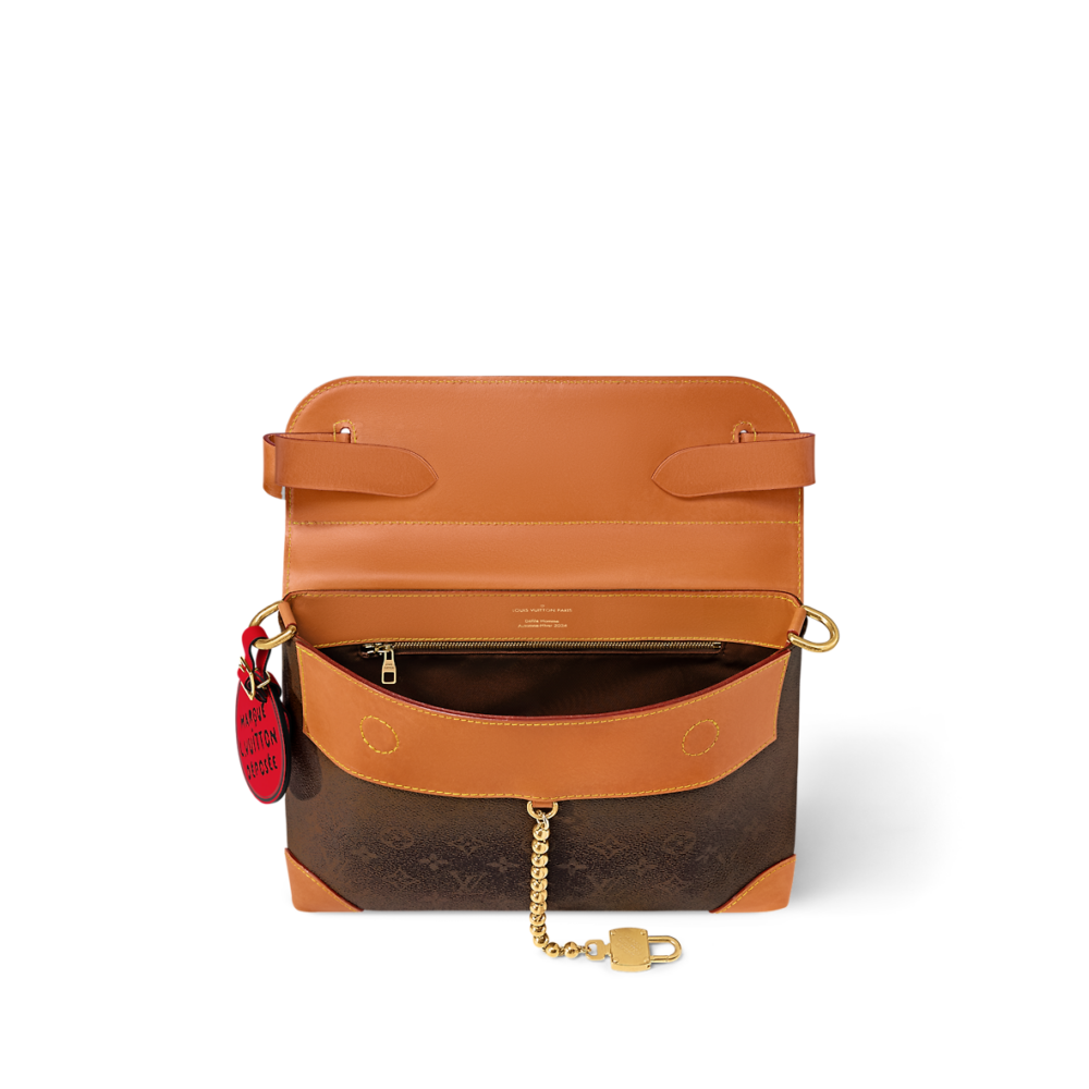 以仿舊Monogram Dust塗層帆布製作。