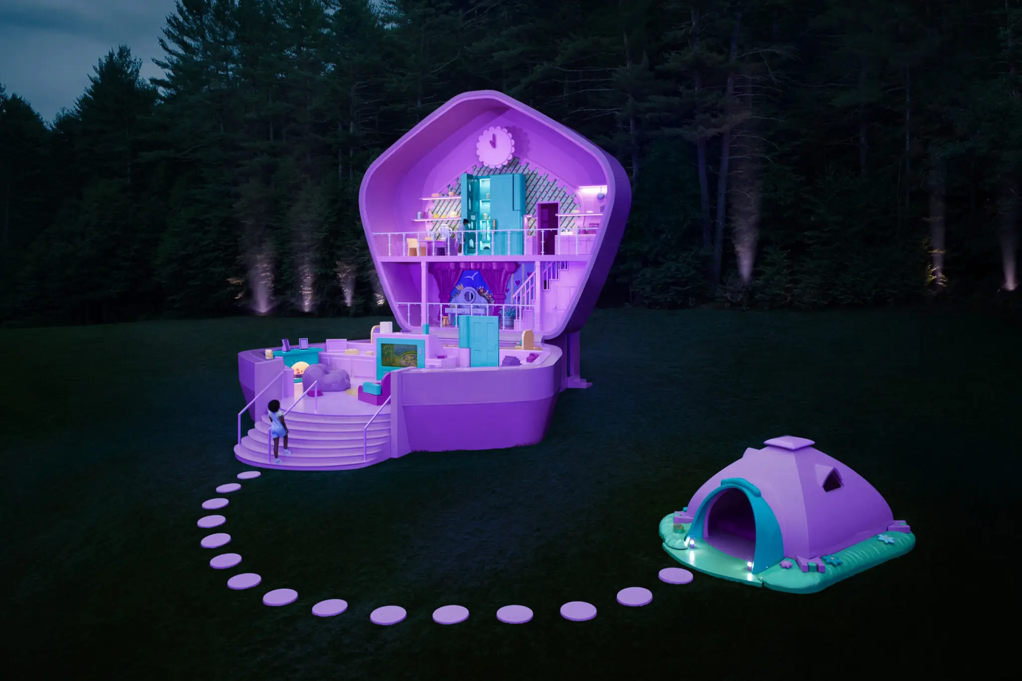 Airbnb真人大小的「Polly Pocket House」，梳妝台、客廳...超夢幻馬卡龍色系1