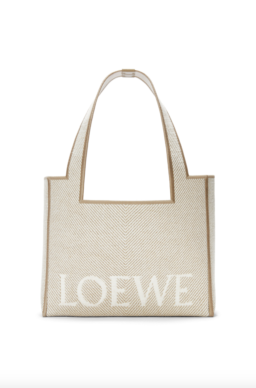 Medium LOEWE Font tote in jacquard canvas
