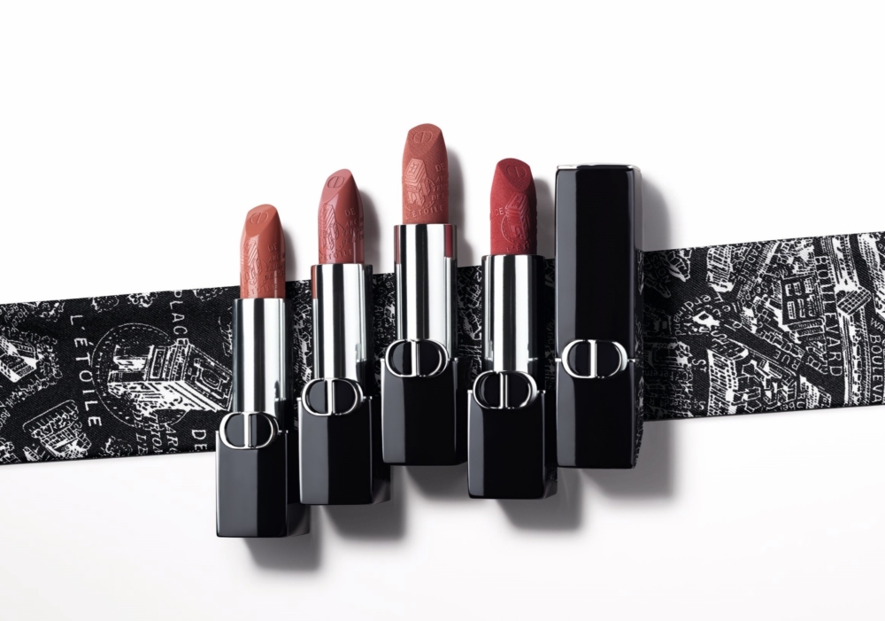 限量版藍星唇膏蕊心刻印巴黎著名地標凱旋門和戴高樂廣場的立體印花圖騰