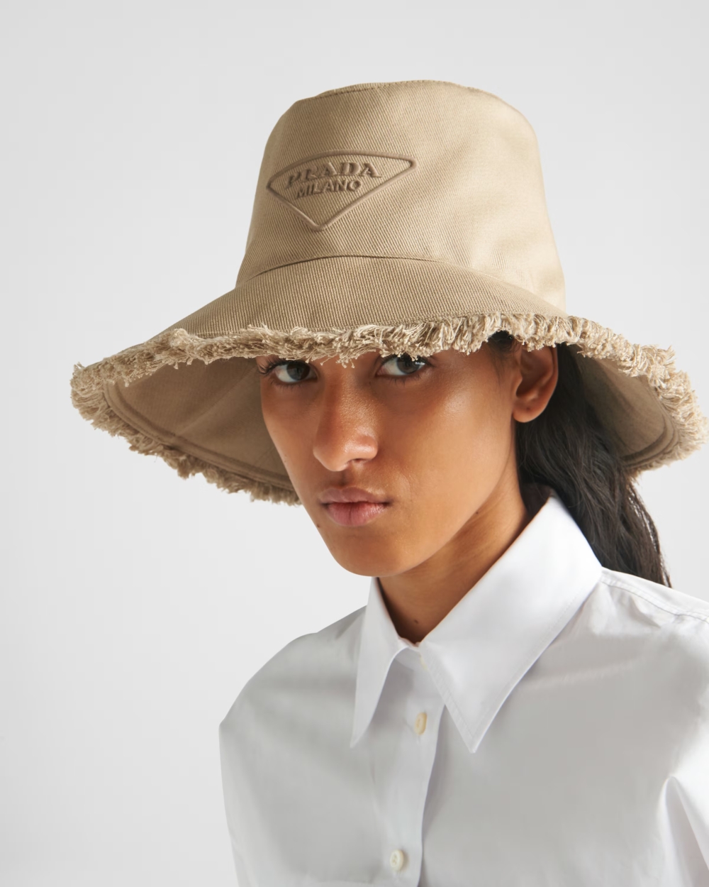 Prada 寬邊斜紋布漁夫帽