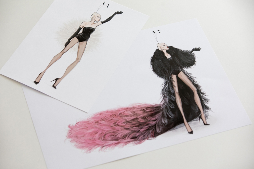 Lady Gaga禮服設計圖