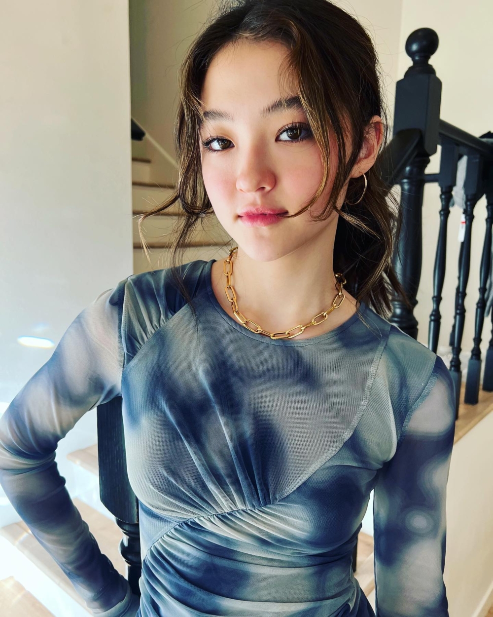 遺傳自美籍韓裔媽媽以及德國裔爸爸的外貌