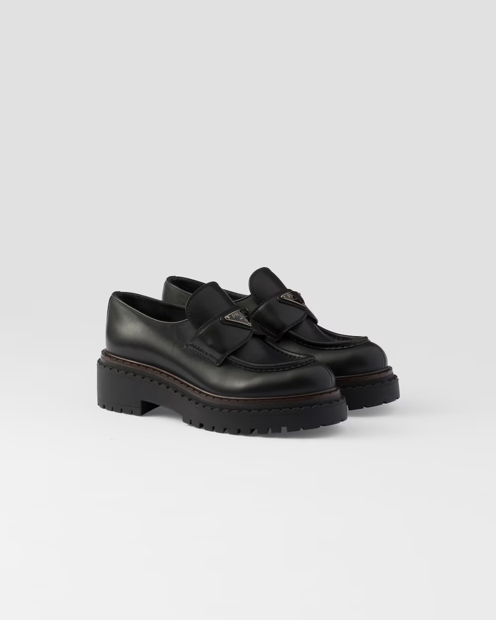 Chocolate 撞色皮革Loafers鞋