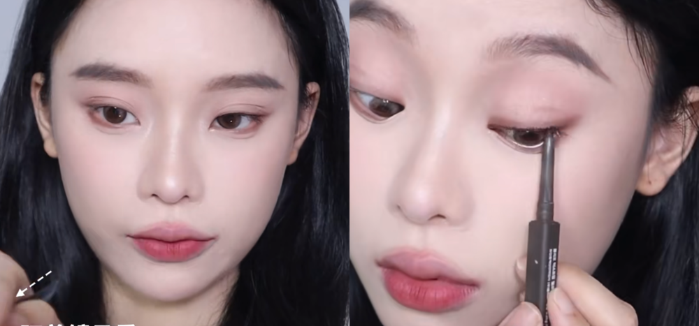 畫眼線時眼睛要全程平視直方＋眼線筆繪上內眼線