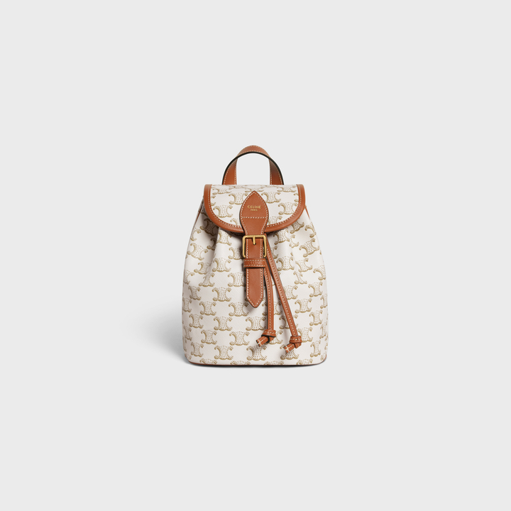 CELINE MINI BACKPACK FOLCO in Triomphe Canvas and calfskin