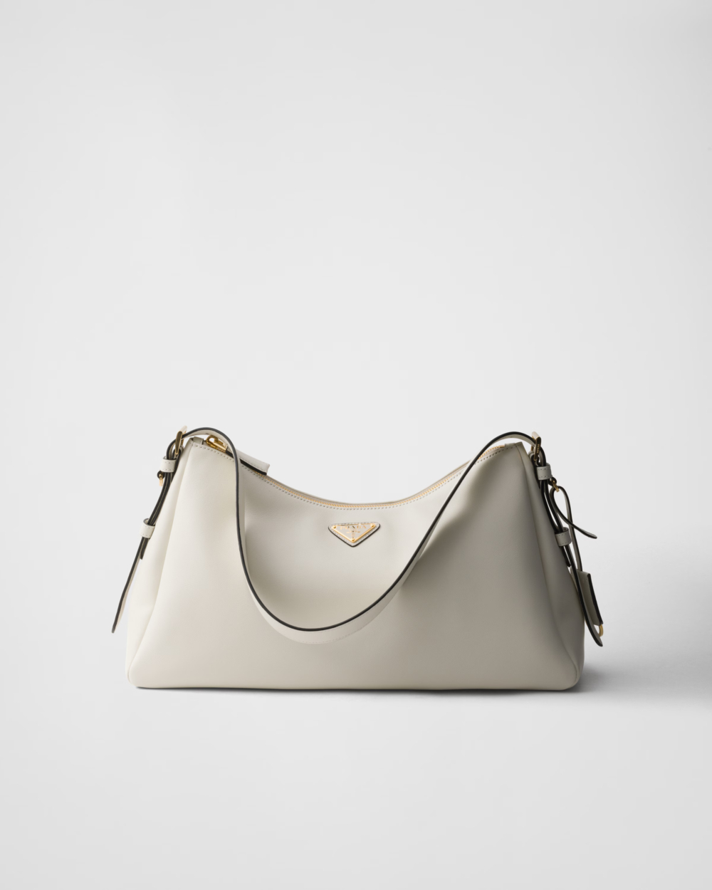 Prada Aimée Large Leather Shoulder Bag白色