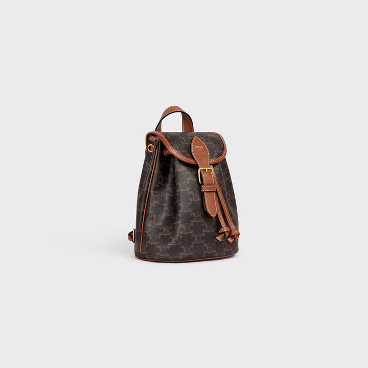 CELINE MINI BACKPACK FOLCO in Triomphe Canvas and calfskin