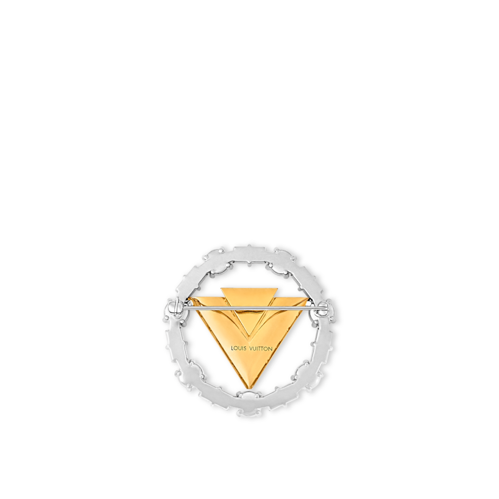 一圈閃爍水晶環繞標誌性Vuitton V圖案。