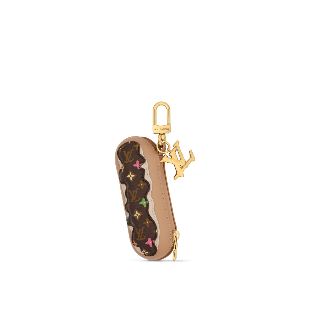 這款Monogram Craggy Eclair手袋吊飾使用皮革及帆布打造