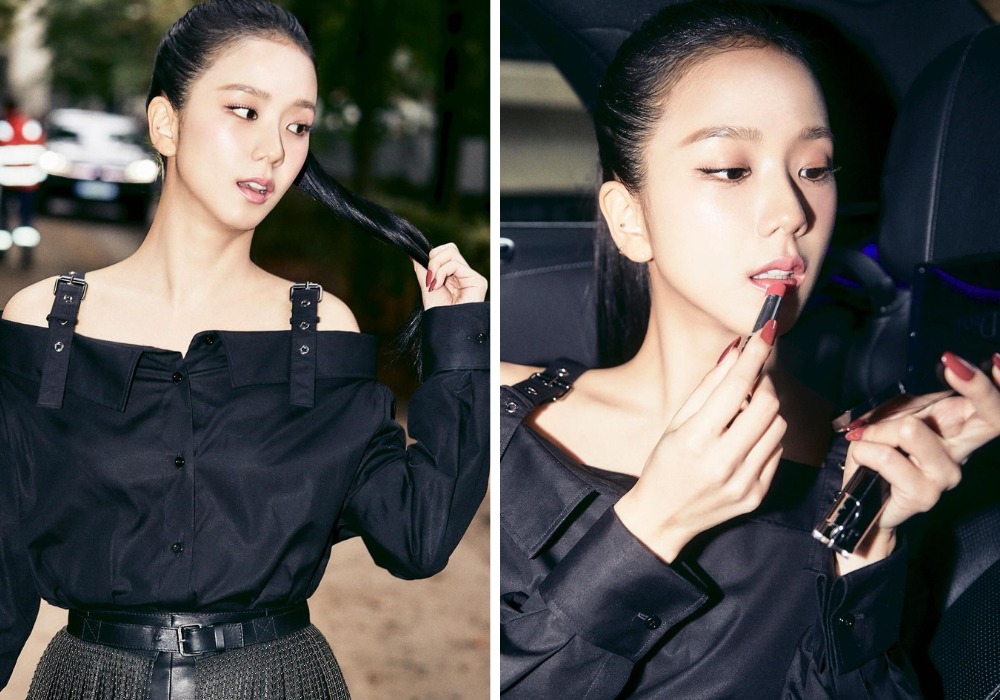 Jisoo妝容清新甜美,很適合日常採用