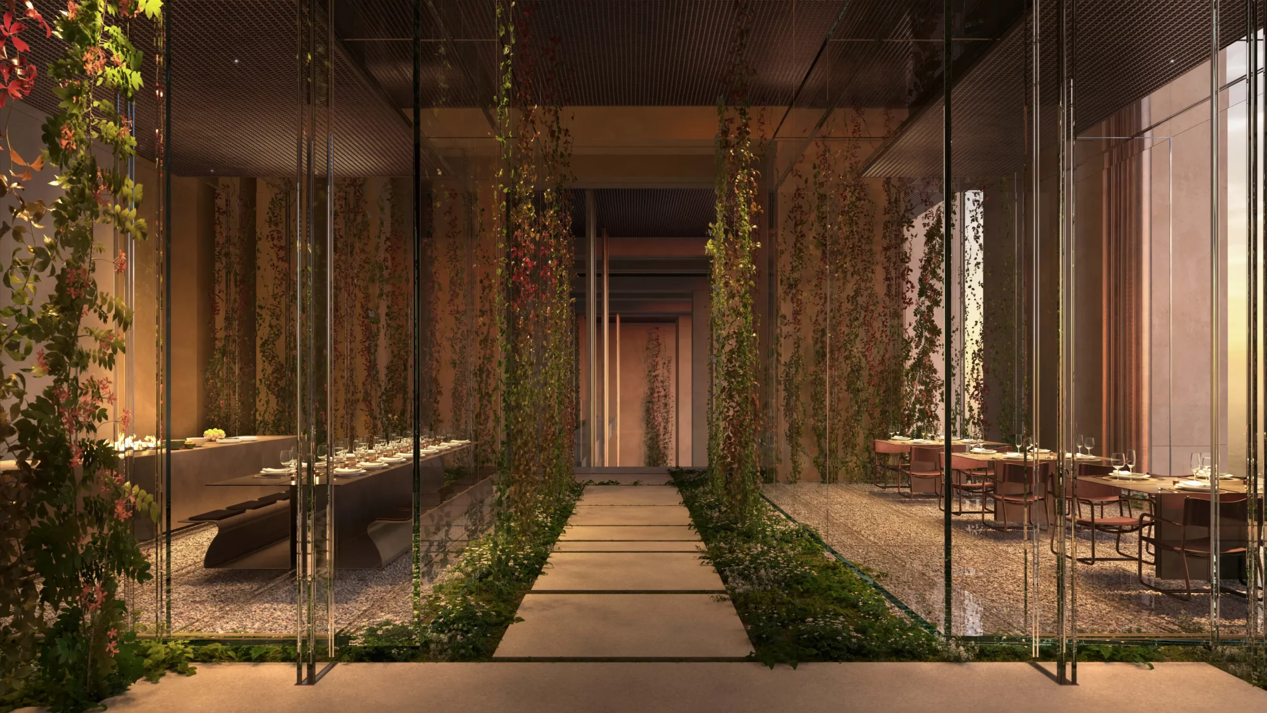 在頂樓也設有餐廳，可以在雲端中用餐、聚會