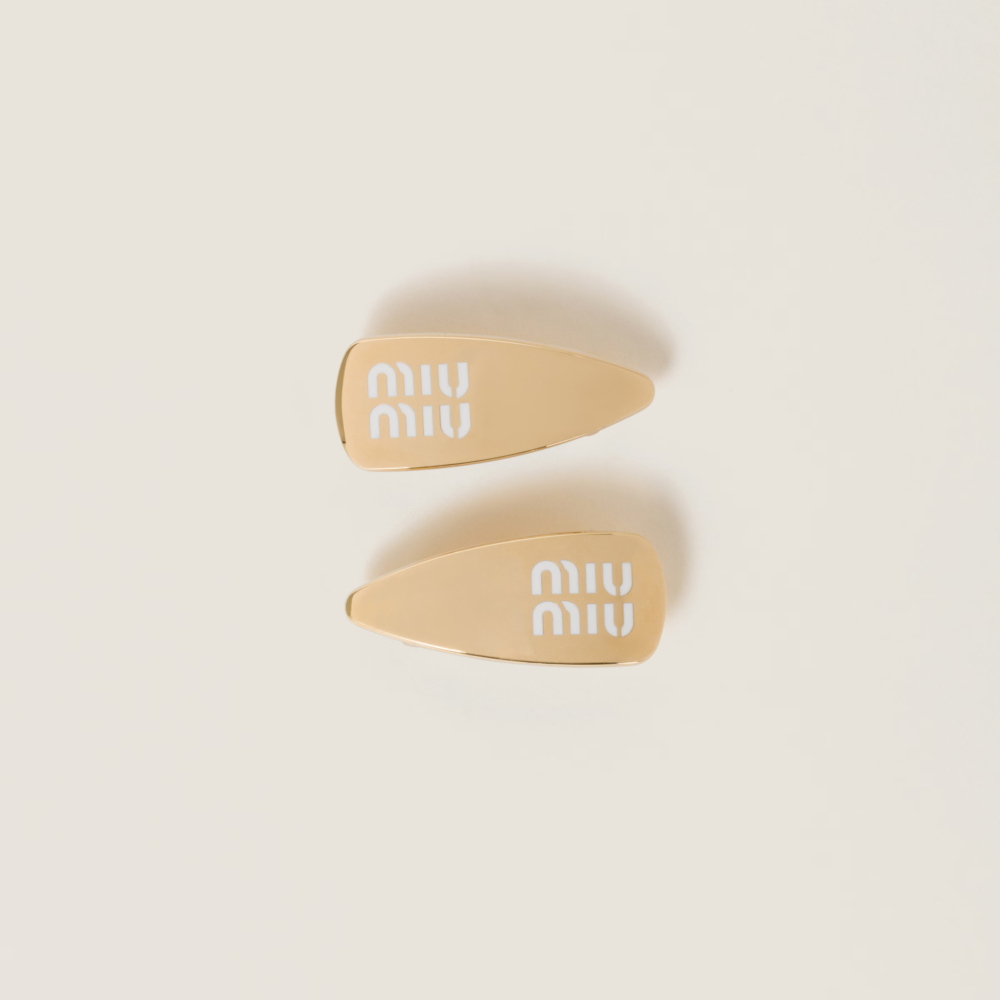 Enameled metal hair clips