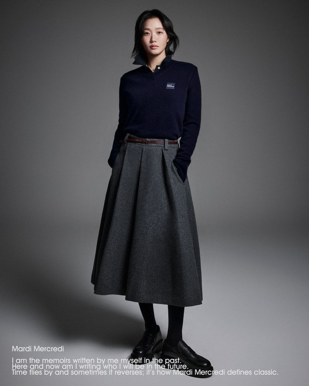 如果想將Polo Shirt穿得更優雅，可以搭配一條長裙