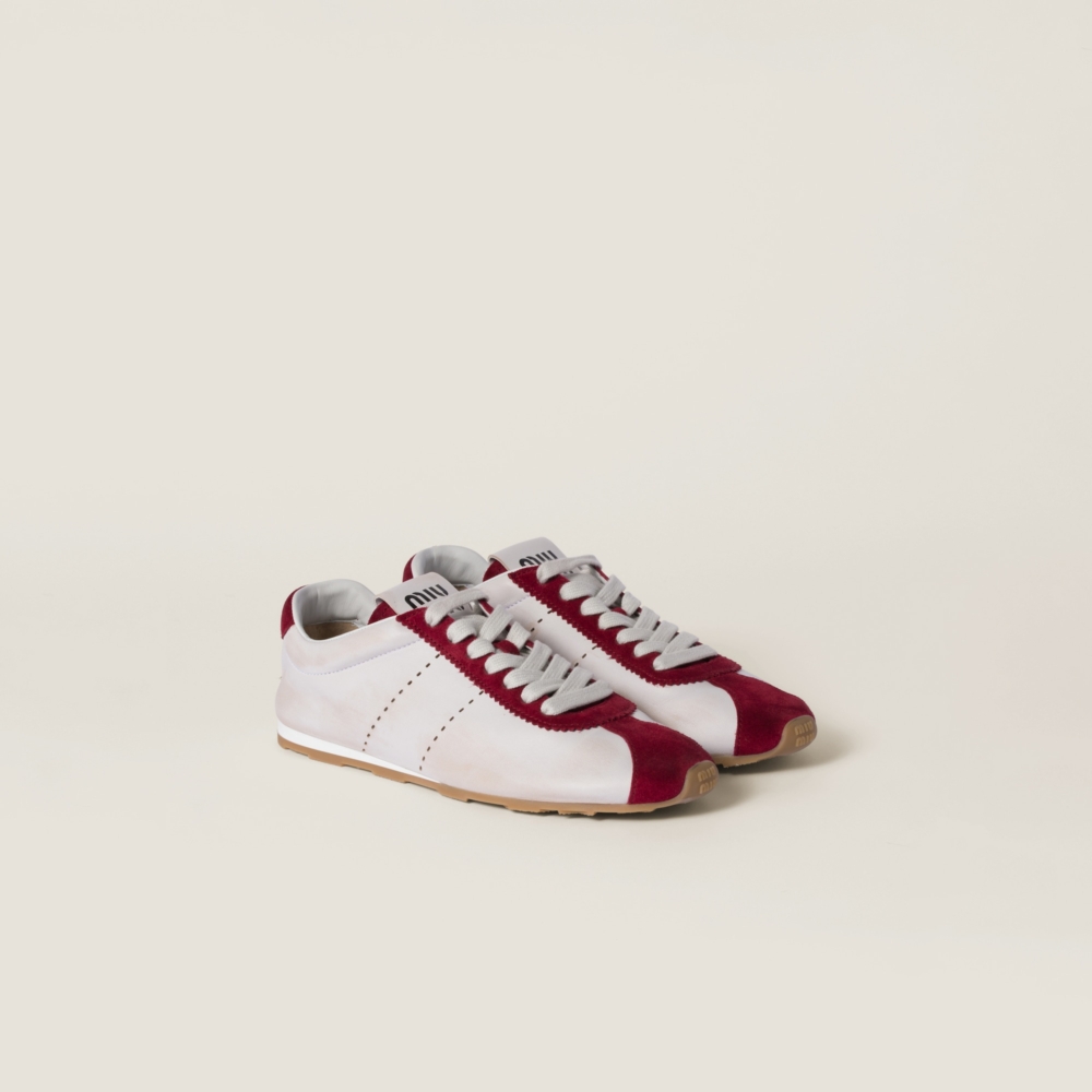 Miu Miu Plume 納帕皮革麂皮運動鞋