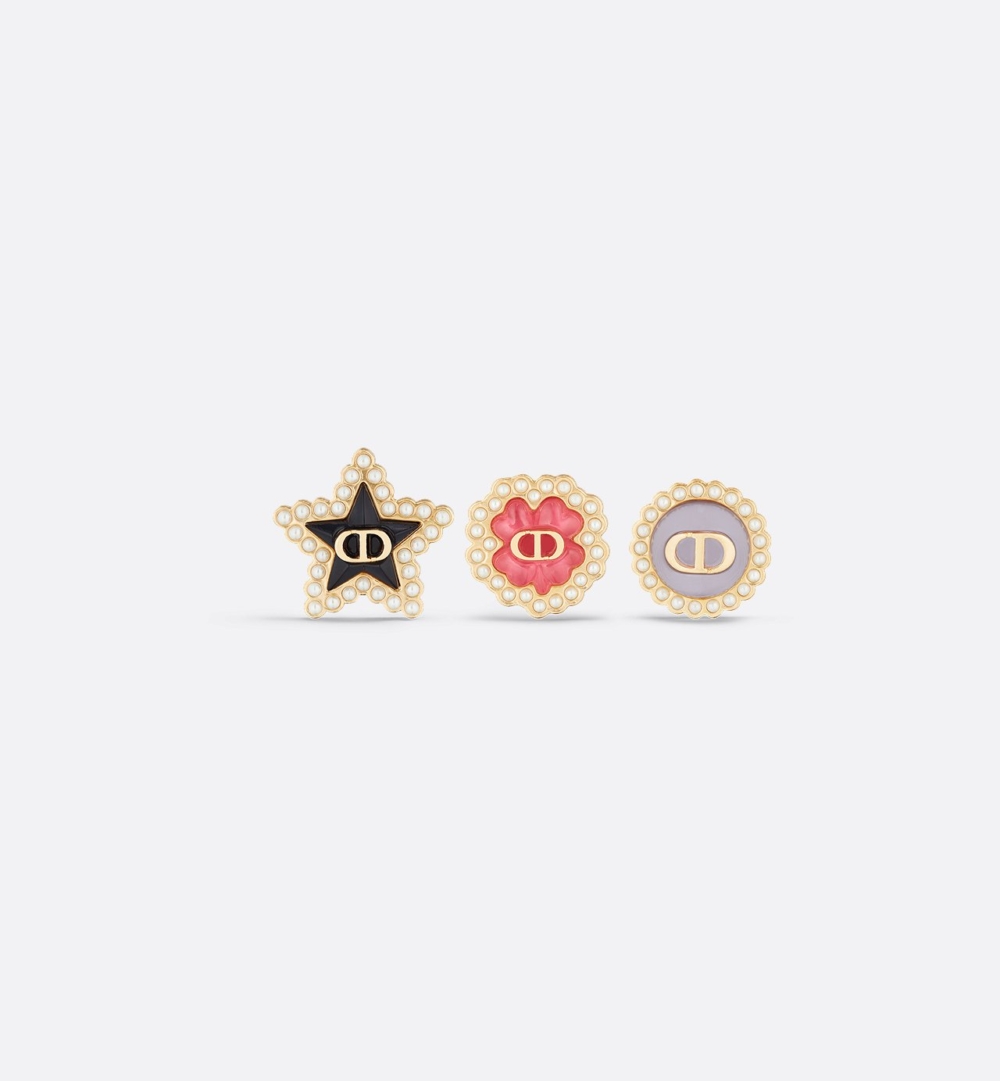 Set of Petit CD Lucky Baroque Stud Earrings
