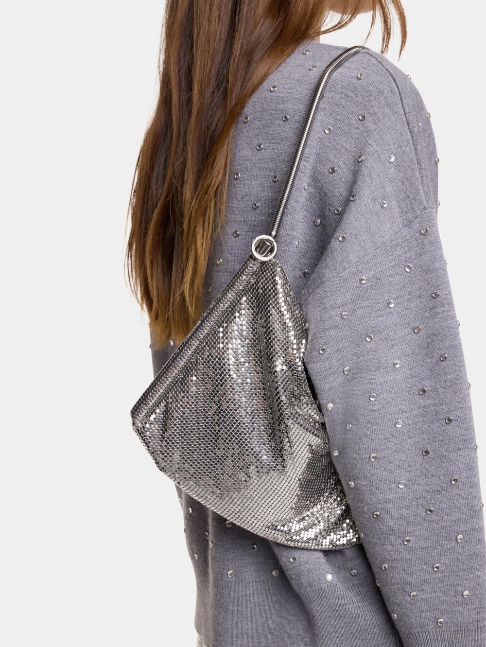 Silver chainmail pocket bag