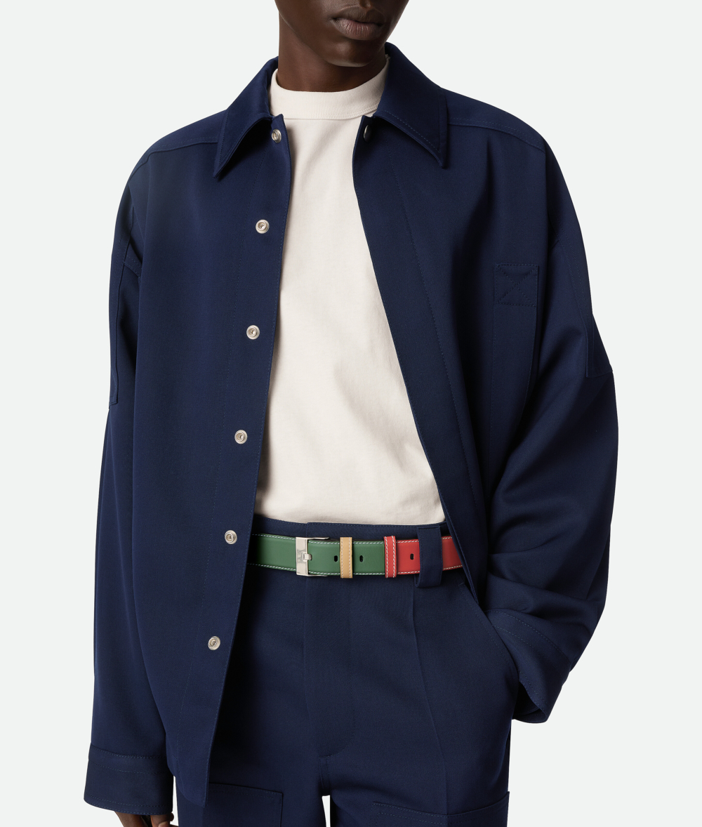 手錶扣皮帶則以多色Intrecciato小牛皮組成