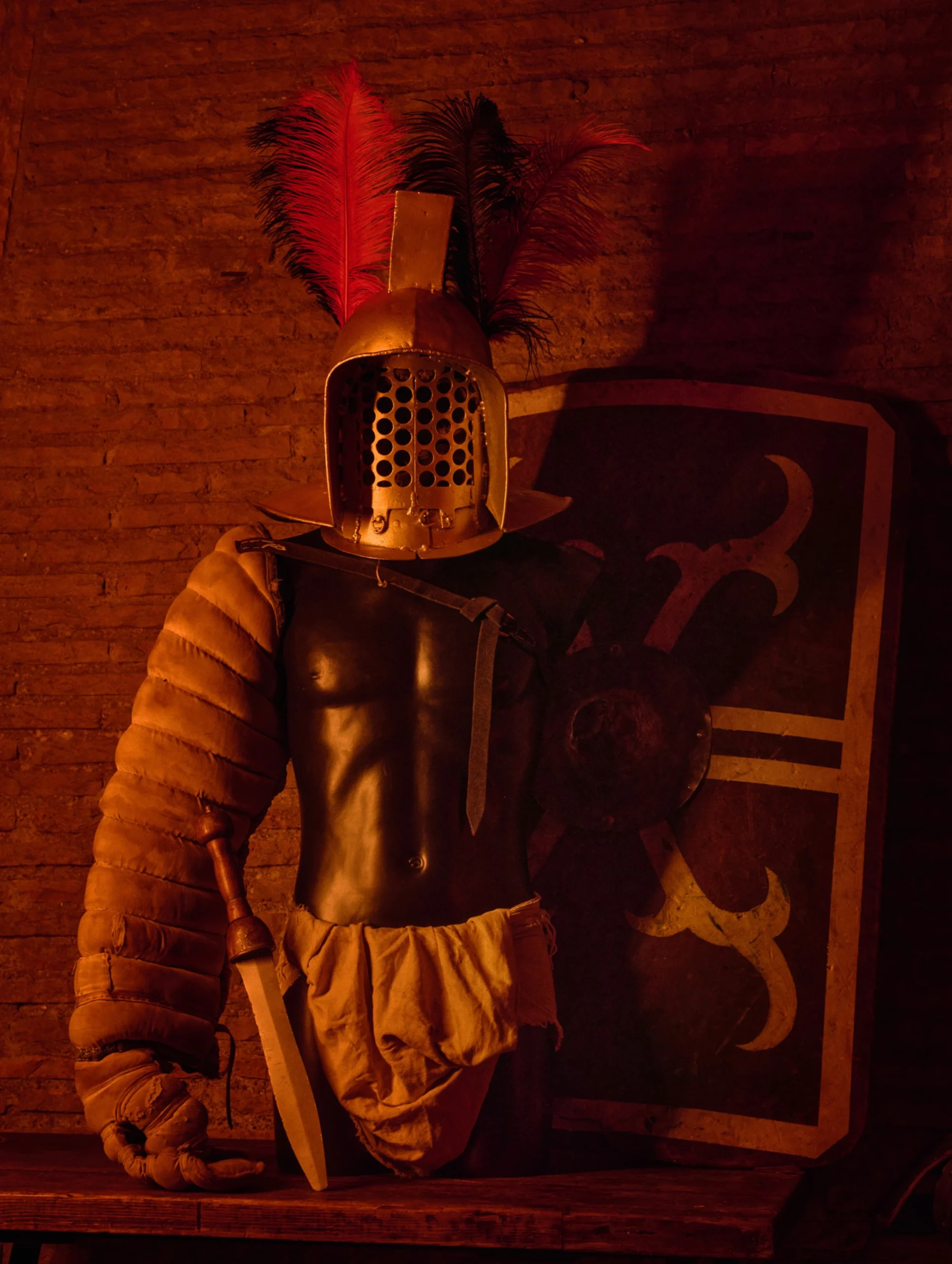 穿上由主辦方提供盔甲化身為角鬥士