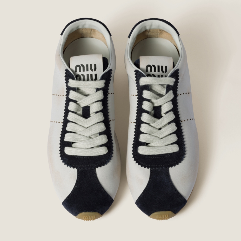 Miu Miu Plume 納帕皮革麂皮運動鞋