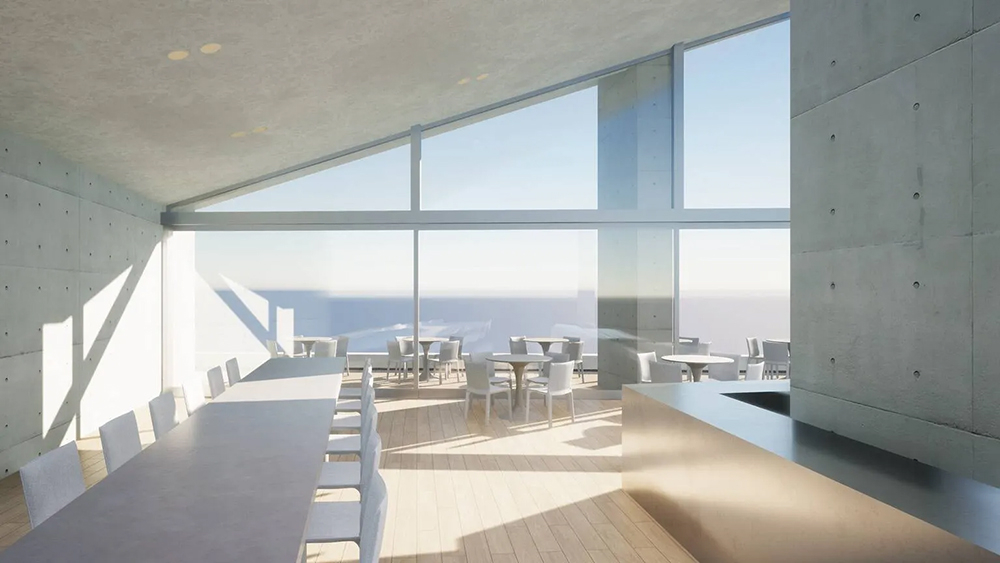 天窗灑落延伸至地下展覽空間。