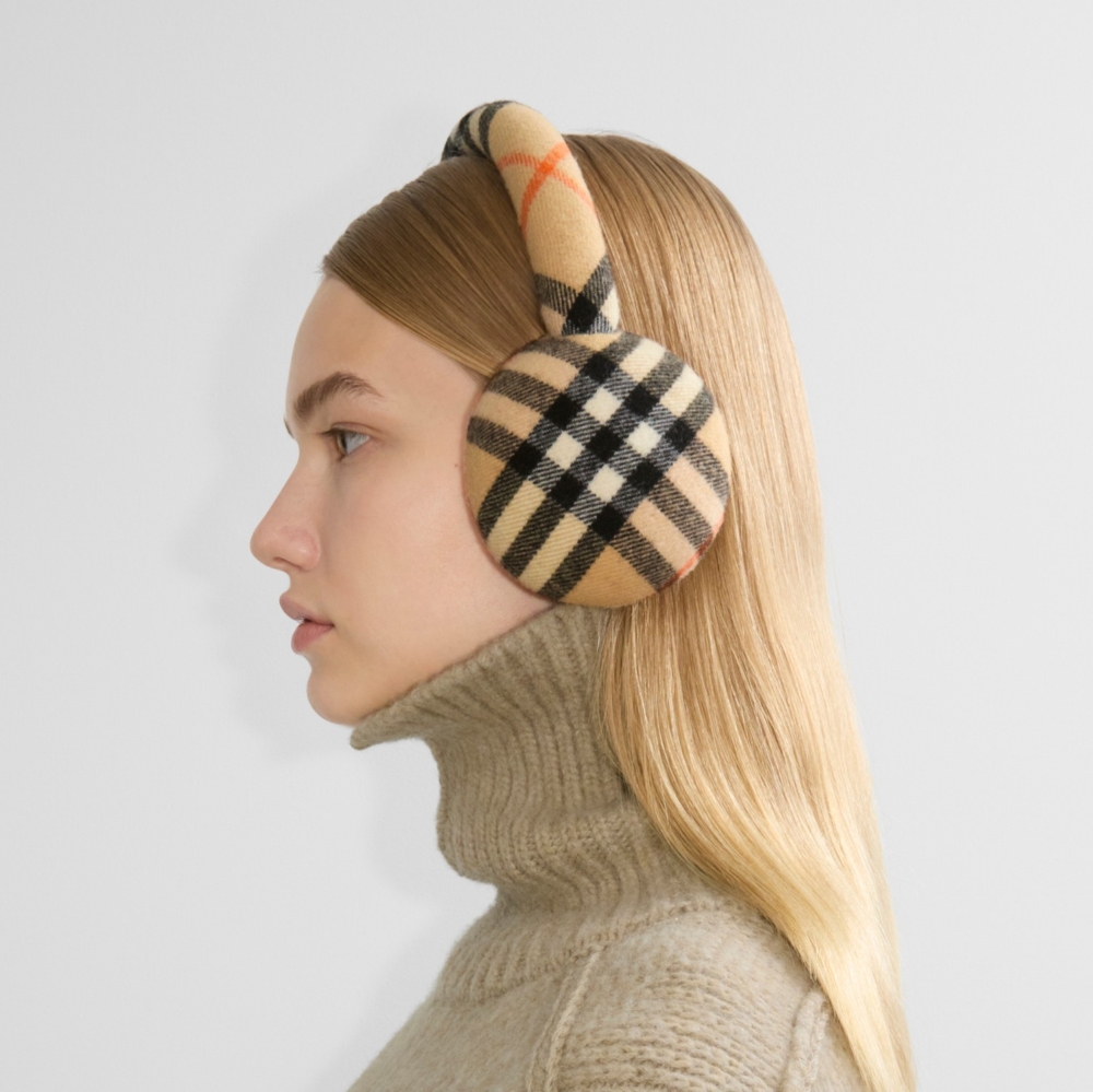 Burberry格紋羊毛耳罩