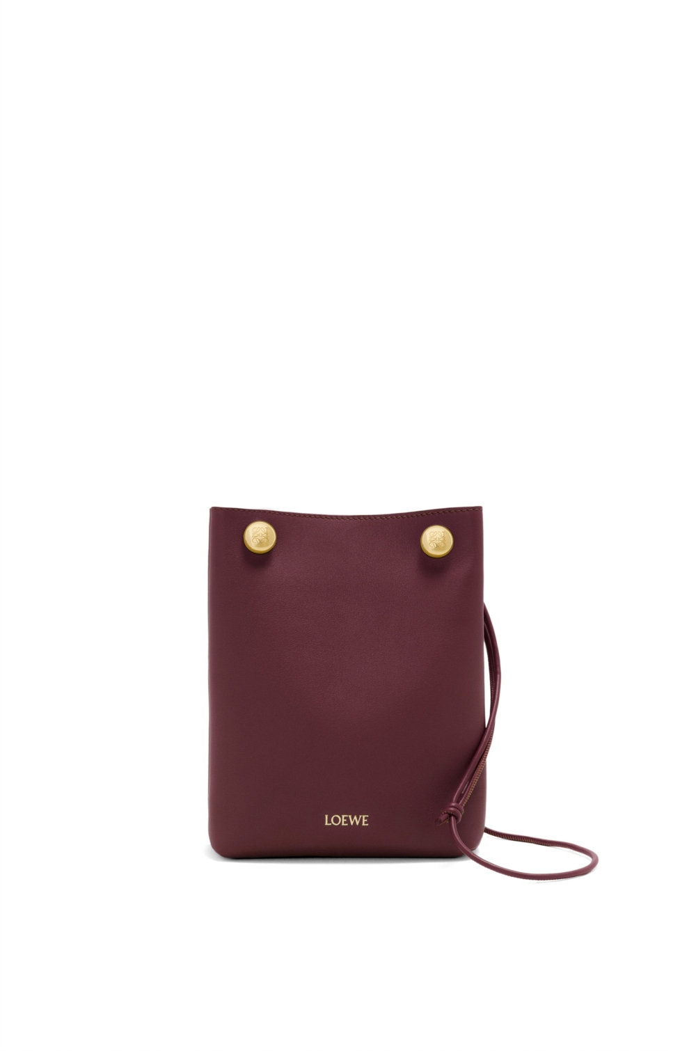 Pebble Pouch in Smooth Calfskin-Dark Burgundy