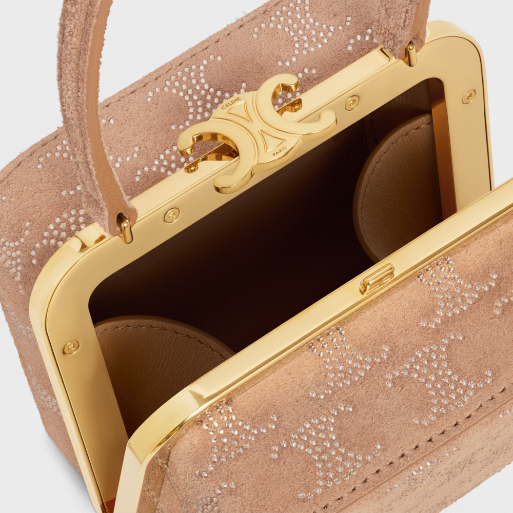 CELINE LANA MINAUDIERE in SUEDE CALFSKIN WITH TRIOMPHE STRASS