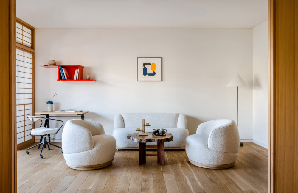 每間套房均採用不同的本土材料。