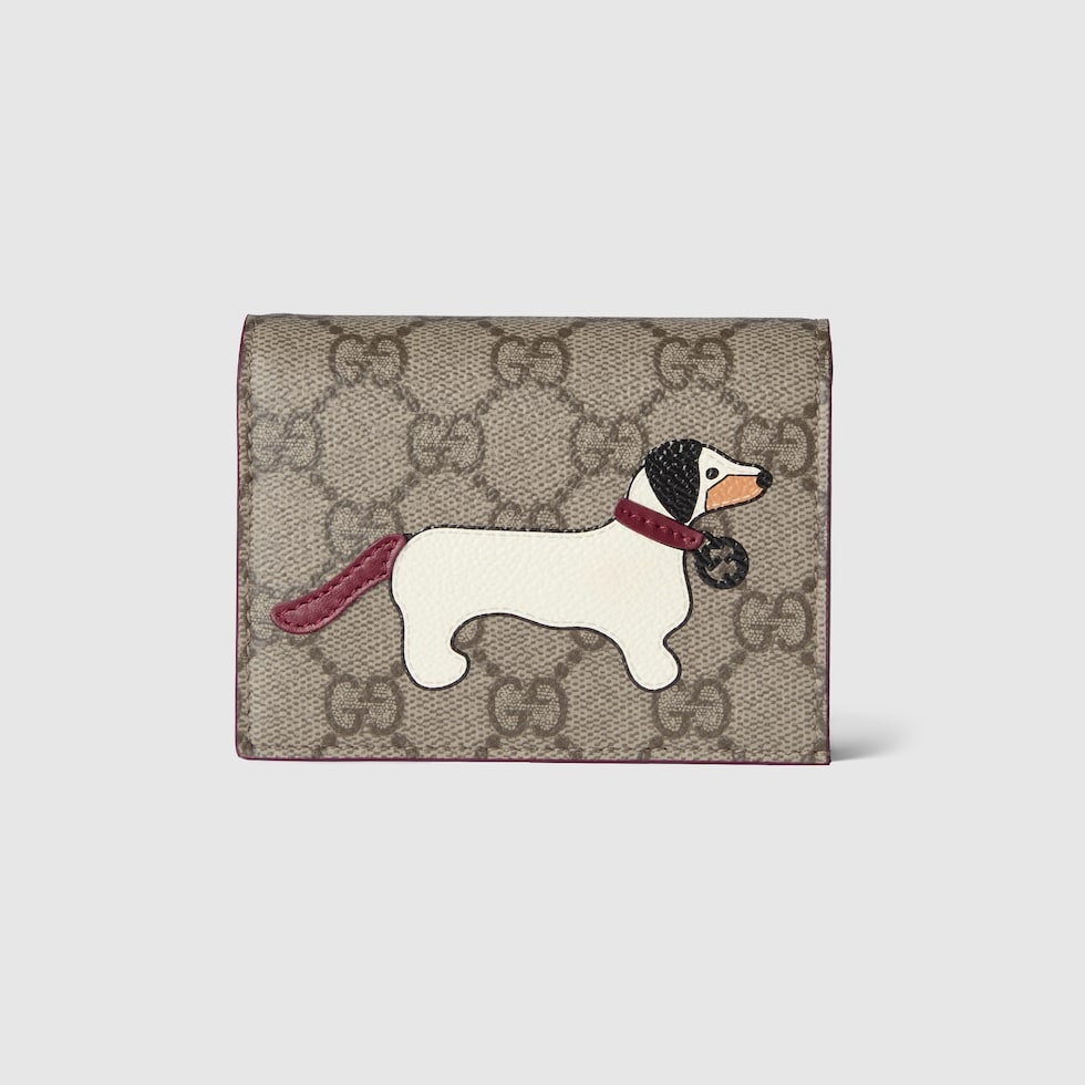 GG mini wallet with dog detail