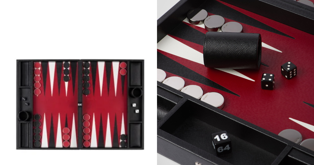 Prada Saffiano 皮革西洋雙陸棋套裝