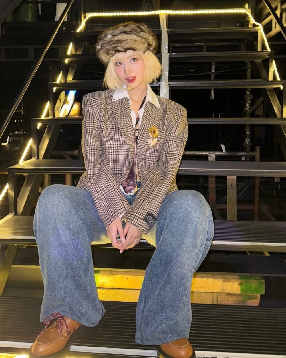 廓形呢料或格紋西裝外套絕對是Grandpacore的經典代表