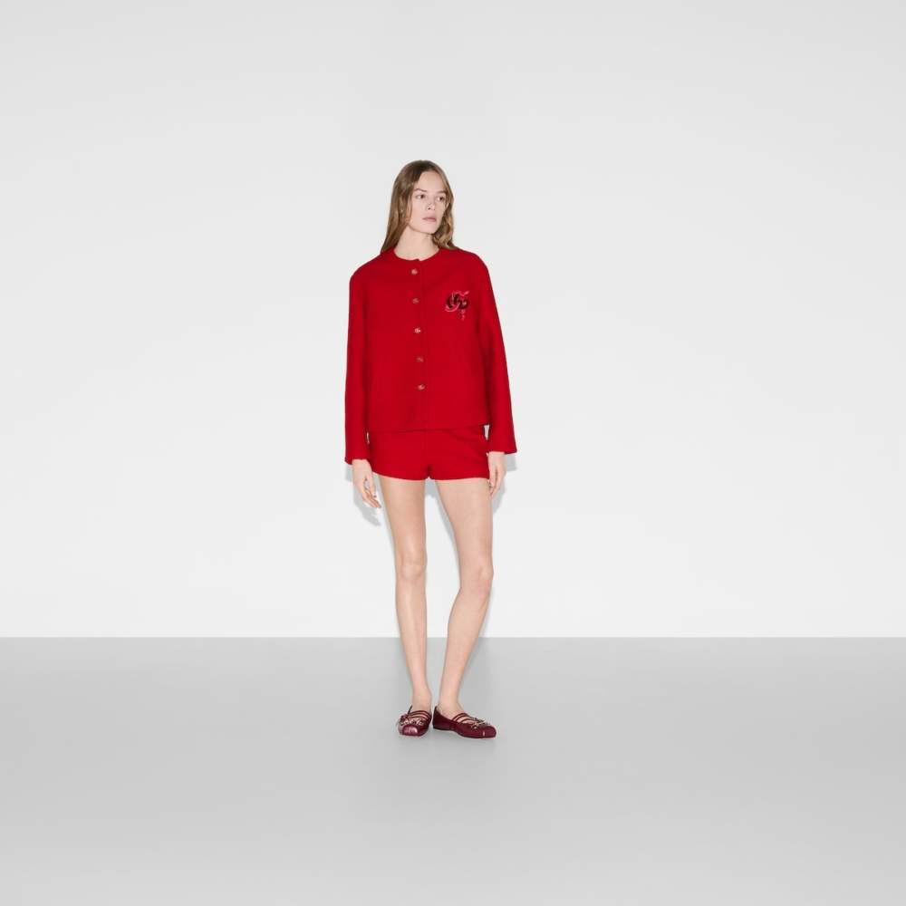 GUCCI 農曆新年刺繡羊毛外套