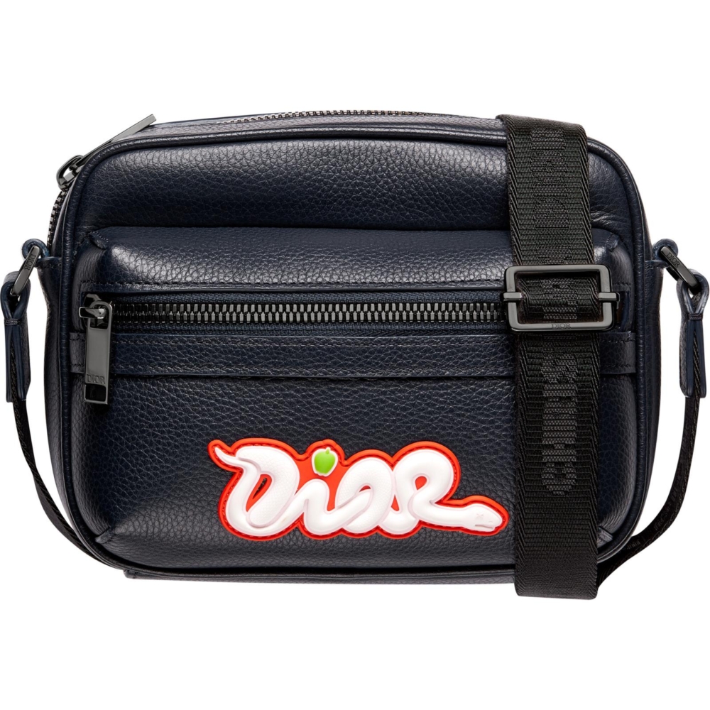 Dior x Kaws Rider2.0黑色皮革肩背包