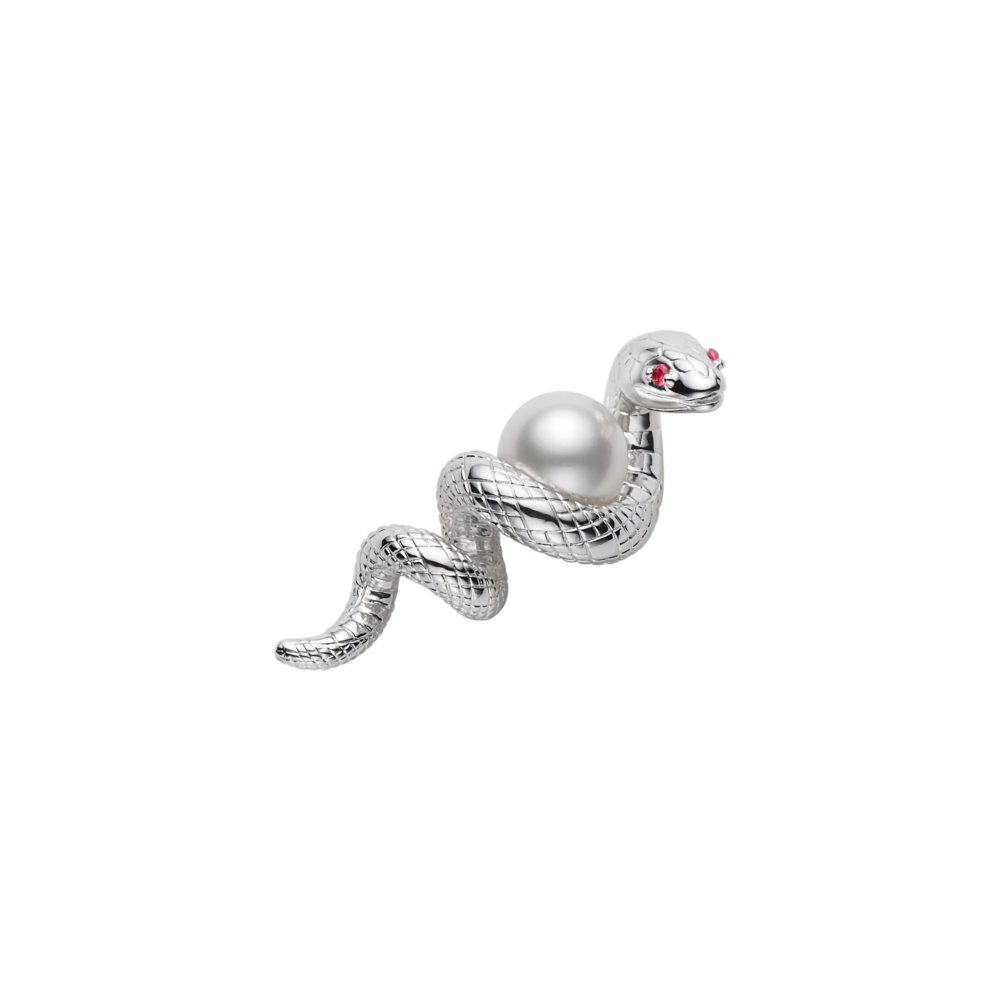 MIKIMOTO Snake Brooch