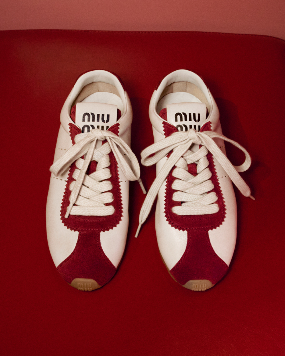 Miu Miu Plume 納帕皮革麂皮運動鞋