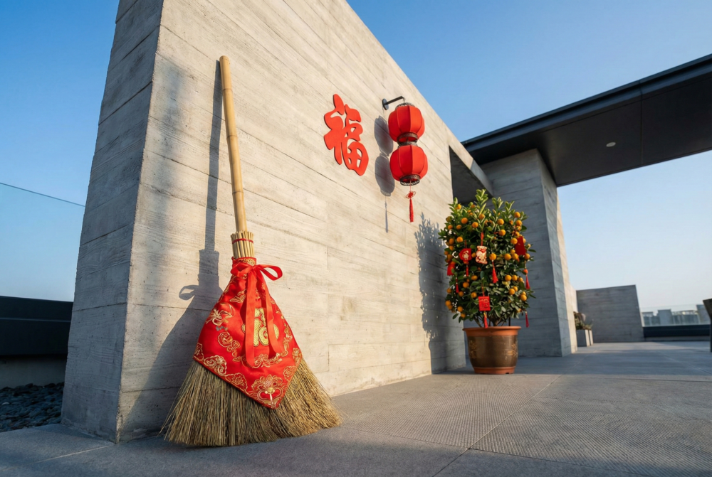 掃屋頂應使用專用掃把，象徵潔淨與吉祥，避免影響家宅運勢。