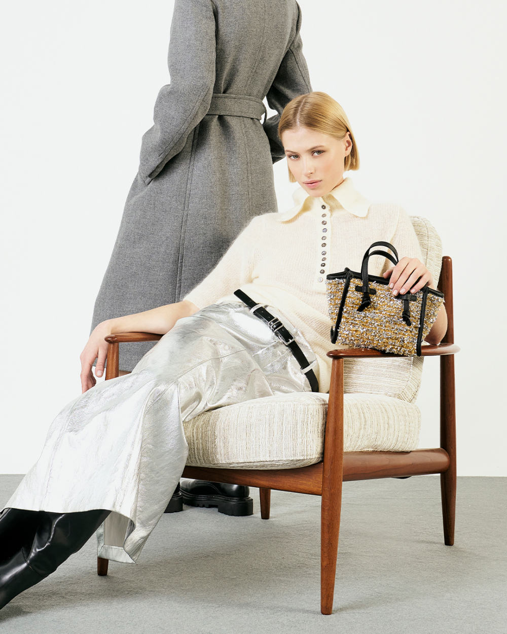 Miss Marcella羊毛金蔥托特包