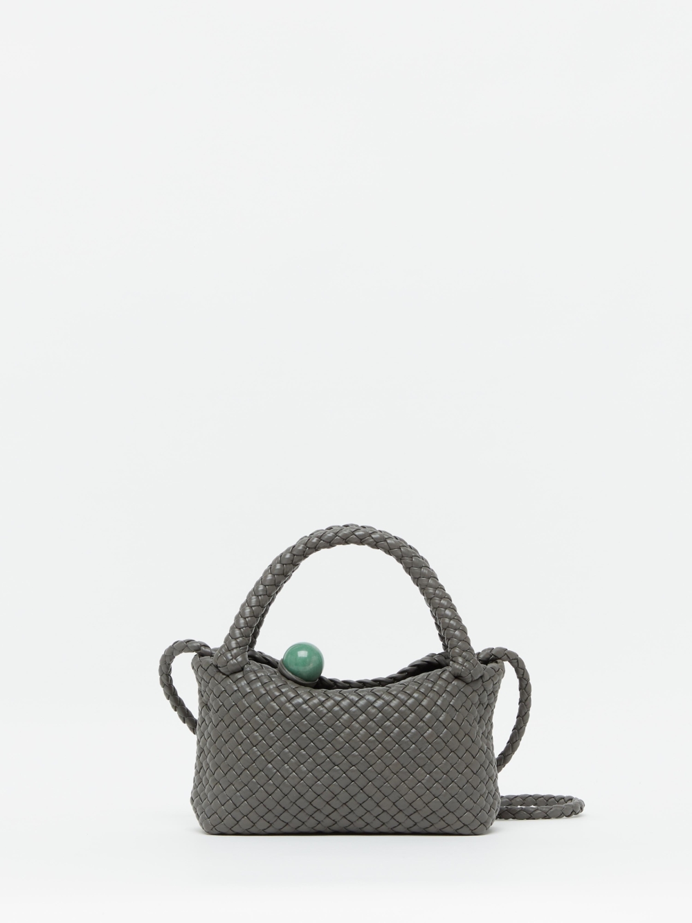 TOSCA 玉石裝飾編織皮革手提斜背包