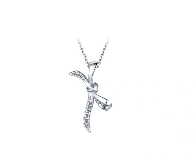 周大福 Vera Wang Love 18K 白金鑽石項鍊