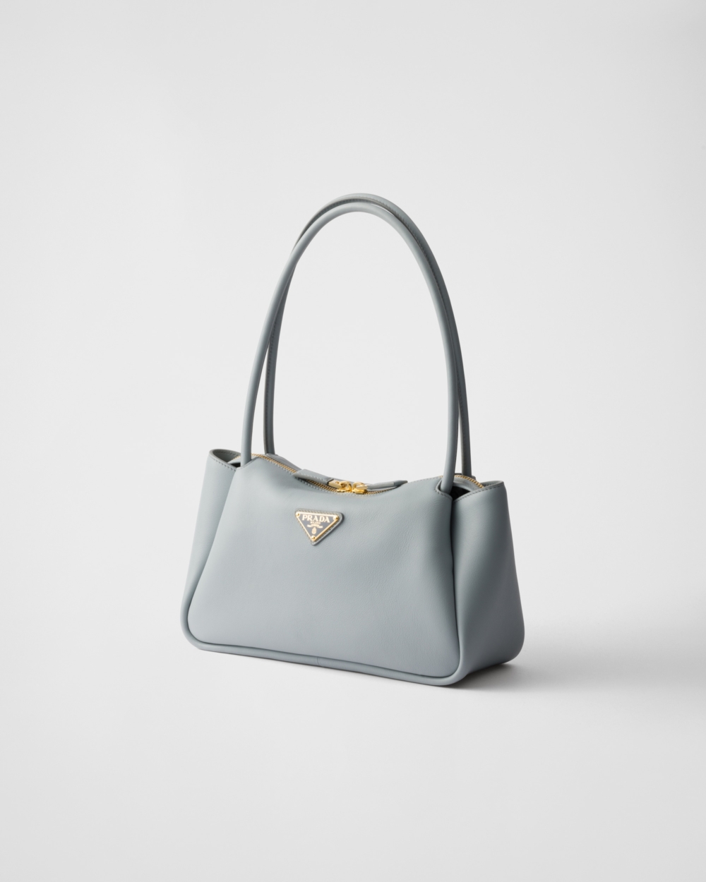 PRADA 中號皮革手袋藍色