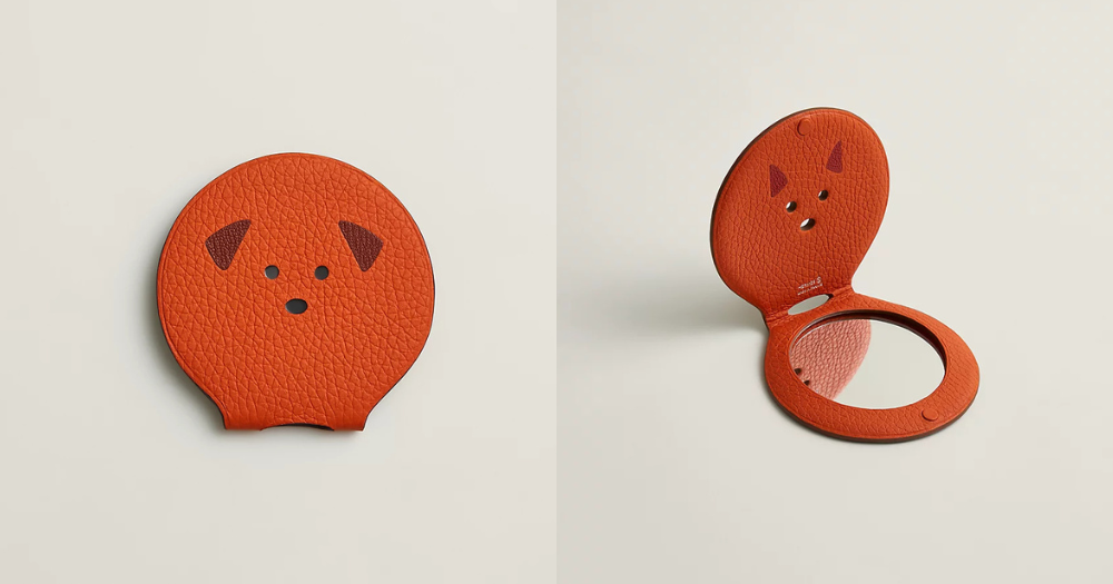 Hermès小狗隨身化妝鏡 Compact Mirror