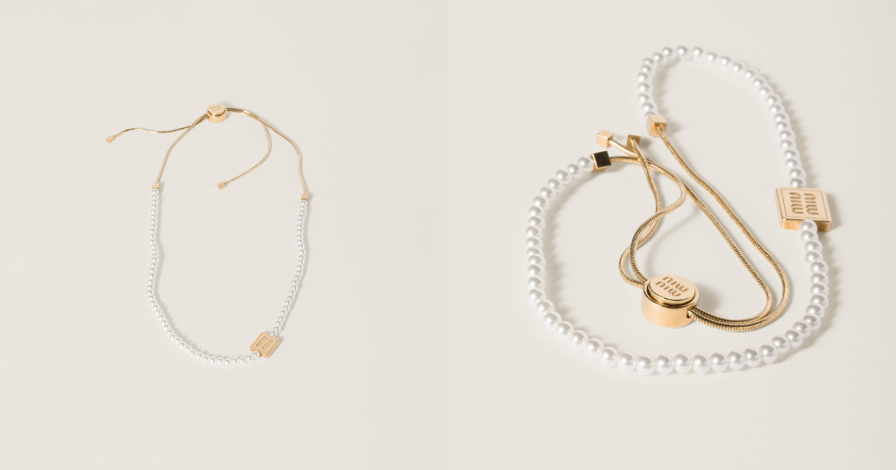 Miu Miu珍珠金屬頸圈