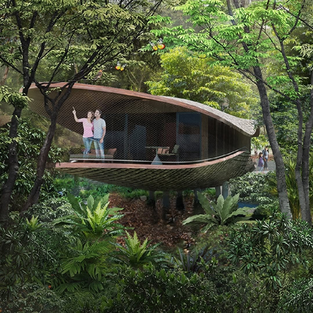 萬態雨林悅榕莊吸引目光的視覺是懸空而立的果莢型樹屋。