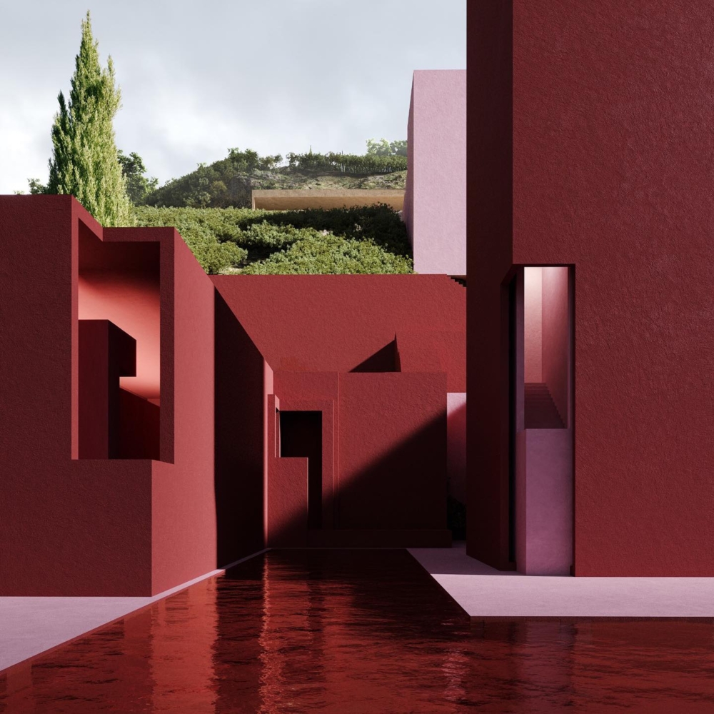 他最知名的作品之一《La Muralla Roja》（紅牆公寓），位於西班牙卡爾佩（Calpe）